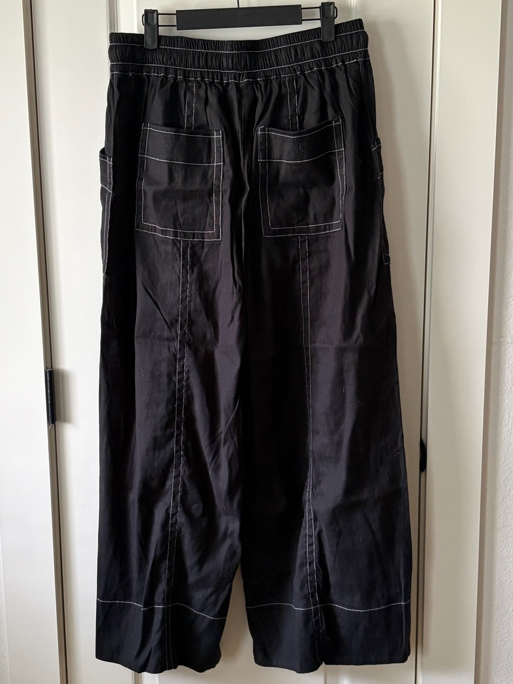 Anthropologie Maeve La Ponche Pull On Linen Wide Leg Pants Black - Picture 4 of 5